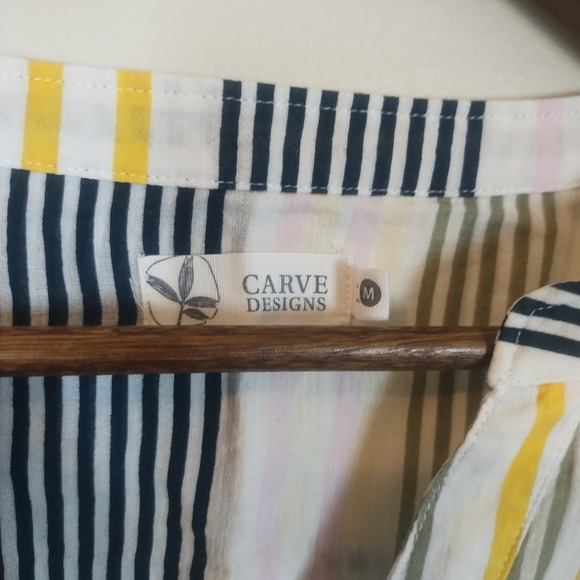 Carve Designs Striped Organic Cotton Lightweight Long Sleeve M Boho Sustainable - Picture 6 of 7